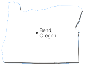 Oregon map with bend star